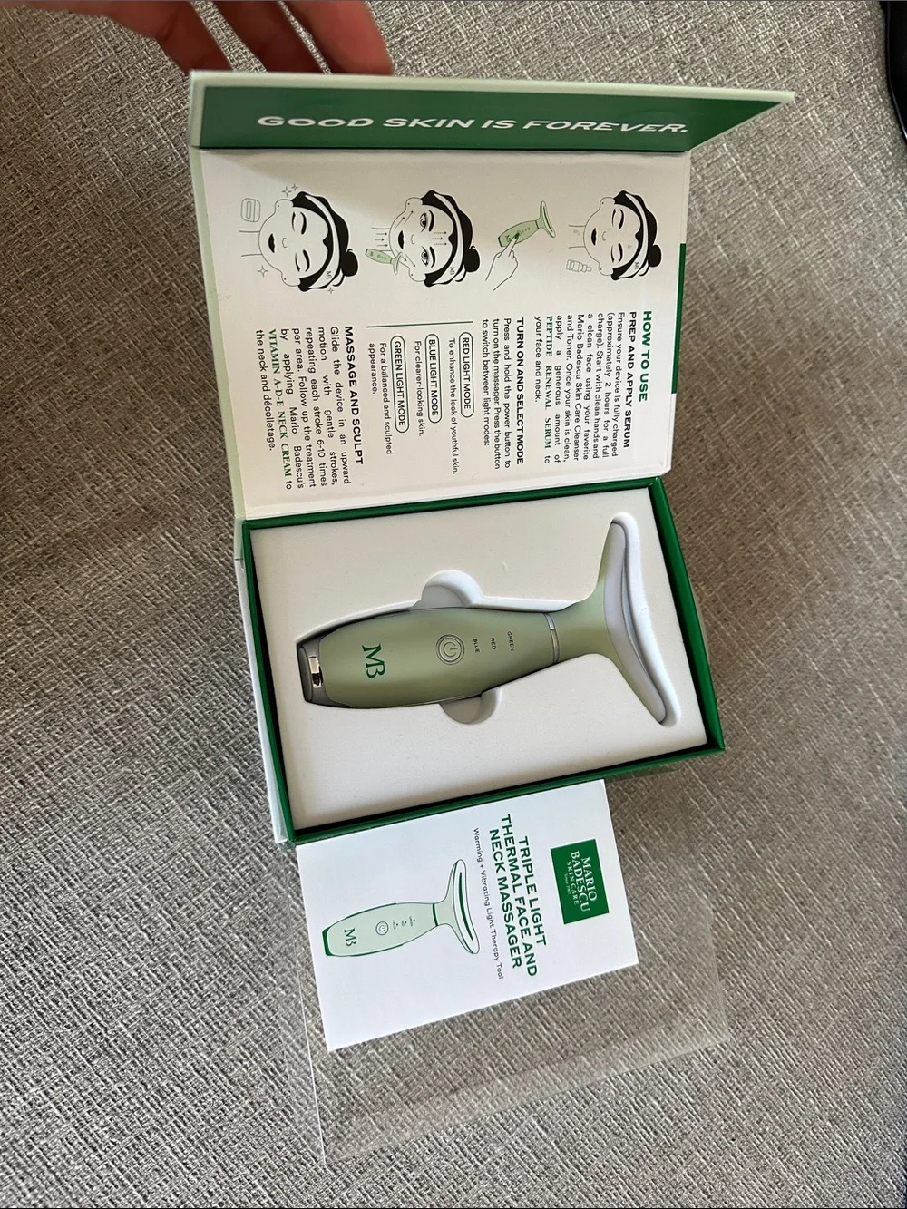 Mario Badescu Mint Green Thermal Face & Neck Massager